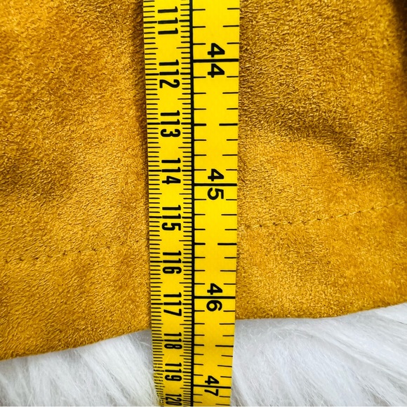 2Kolyory Embroidered Suede Like Dress/Jacket Mustard Color - Picture 12 of 13